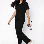 Classic Women's V-Neck (Black) Scrub