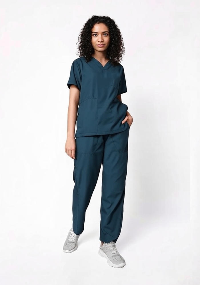 FOREST-GREEN-W1.jpg Classic Women's V-Neck (Forest Green) Scrub - Image 1