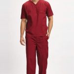 Scrub Male V Neck Maroon