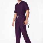 Classic Men's V-Neck (Wine) Scrub